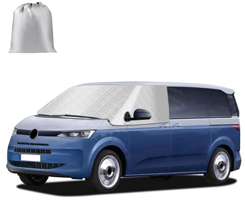Cubierta de Parabrisas Compatible con VW T7 Funda Térmica Externa para Autocaravana, Parabrisas Delantero Envoltura Cubierta