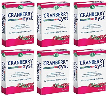 esi - Cranberry cyst 6 Packungen DA 30 ovalette Funktionalität Harnwege, Entwässerung der Flüssigkeiten und Verteidigung Dell'Organismus