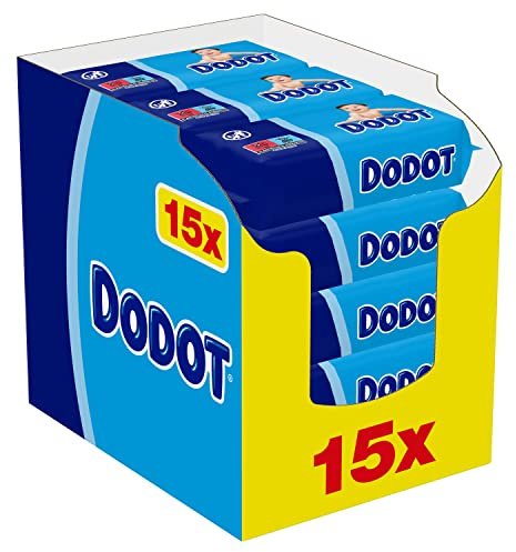 Dodot Lingettes pour bébé, 960 lingettes, 15 paquets (15 x 64), nettoyage et hydratation à chaque passage