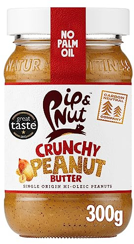 Pip & Nut - Crunchy Peanut Butter (6 x 300g) | Natural Nut Butter, No Palm Oil, No Added Sugar, Hi-Oleic Peanuts, High in Unsaturated Fats, Gluten Free, Vegan, Dairy Free
