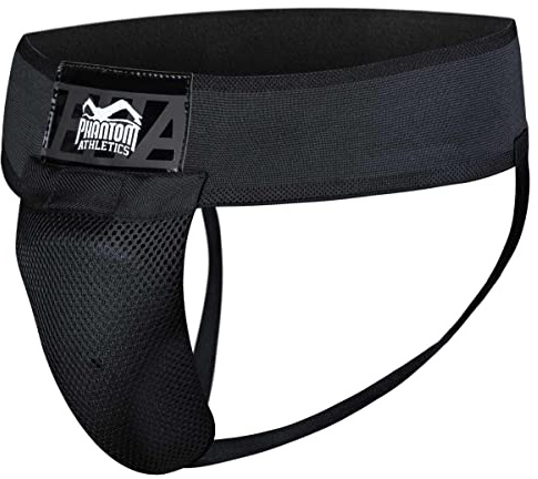 Phantom Tiefschutz - Herren Suspensorium für Kampfsport | Boxen, MMA, Muay Thai (S-M, APEX - Schwarz)