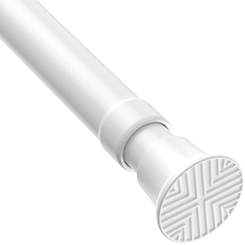 MEXAU White Tension Curtain Rods18 to 36 In,Small Curtain Rods No Drilling