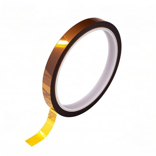 Misuyue Heat Resistant Tape, 10mm x 33m Kapton Tape, Electronics Tape | Heatproof Sublimation Tape for Soldering Electronics 3D Printers DIY Crafts, No Residue