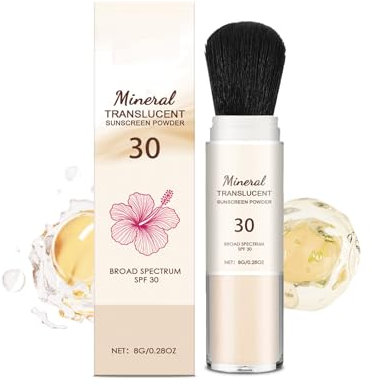 Opaco Finish Oil Control Loose Face Powder, SPF 30 Polvere solare leggera Mineral Setting Powder – Oil Control Polvere viso con protezione solare, finitura opaca e sfocatura dei pori, tutti i toni