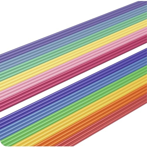 Smowo Set di strisce di cera arcobaleno e pastello, 200 mm, cera decorativa per candele in diverse forme, cera per battesimo, comunione, matrimonio