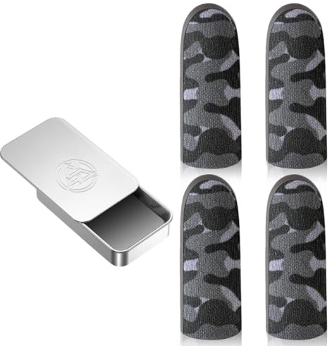 JYNXOR Dedales Gamer,4 Piezas Gaming Finger Sleeves,Dedales para Jugar Al Movil Gaming Tacto,para Pulgar y El Dedo índice,Antisudor, Ultrafinas,para la Mayoría de Los Jugadores