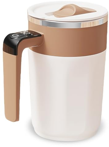 Tazza da caffè automatica elettrica: 400 ml con indicatore di temperatura, tazza magnetica in acciaio inox 316, tazza termica con manico per polvere di proteine del caffè