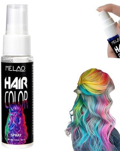 Purple Hair Spray Colour for Kids Women, Crazy Temporary Hair Color Spray, Instant Washable Hair Dye, One-Time Use Hair Color Wax,Non-Sticky for Cosplay,Party,Halloween (White)