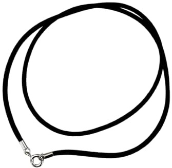 Minoplata Svart siden choker halsband med 925 sterling silver stängning, 45 cm x 2,5 mm, klassisk bassnöre för kvinnor