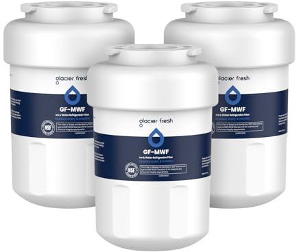GLACIER FRESH Replacement for MWF Refrigerator Water Filters, SmartWater MWFP, MWFA, GWF, HDX FMG-1, WFC1201, RWF1060, 197D6321P006, Kenmore 9991, 3 Pack
