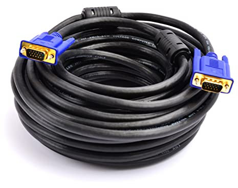 Herfair VGA Cable for Computer Monitor Lead with Ferrite Cores, Male to Male VGA Cable Cord Gold Plated VGA Extension Compatible with Projectors,HDTVs,Displays,Laptops (10M)