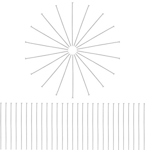 PandaHall-Kopfstifte, 600 Stück 50 mm 304 Edelstahl-Flachkopfstifte Metallschmuckherstellung Stifte 0.7 mm (21 Gauge) Perlenstift Für DIY Charm Ohrringe Armbänder Halsketten Handwerk