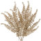 6PCS Christmas Glitter Leaves 63cm Artificial Boston Fern Champagne Glitter Leaf Floral Picks Christmas Tree Decorations Artificial Leaves Stem for Xmas Tree Ornaments New Year Flower Arrangment