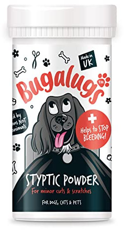 BUGALUGS Styptic Powder For Pets, Stops Bleeding Fast in Dogs, Cats, Birds, Rabbits & Pets, Safe Treatment for Cuts, Nail Clipper Nail Grinder Nicks and Grooming Dog First Aid Kit