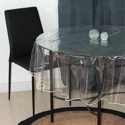 Soleil d'ocre, Cristal Nappe Ronde Transparente, 300 Microns, diamètre 180 cm