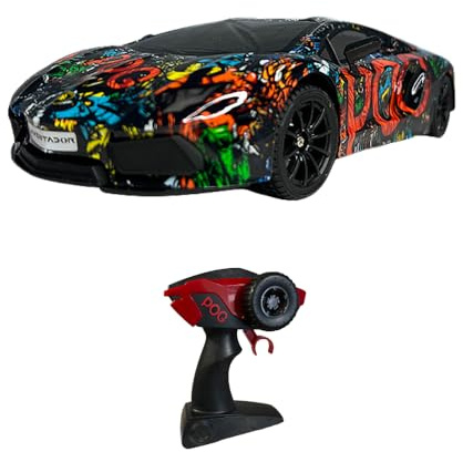 KOO Be Blip POGTADOR 1/16:e - fjärrstyrd bil - uppladdningsbart batteri - LED-lampor, fjärrkontroll med 3 batterier (ingår inte) 2,4 Ghz - 14 km/h - från 5 år - KAB-POG-0013