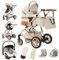 Gcarebb 3 in 1 Kinderwagen, Buggy Mit Auto Babyschale, Mit Höhenverstellbarer Kinderwagen Komplettset, KombiKinderwagen Mit Aluminiumrahmen für Neugeborene 0-3 Jahre