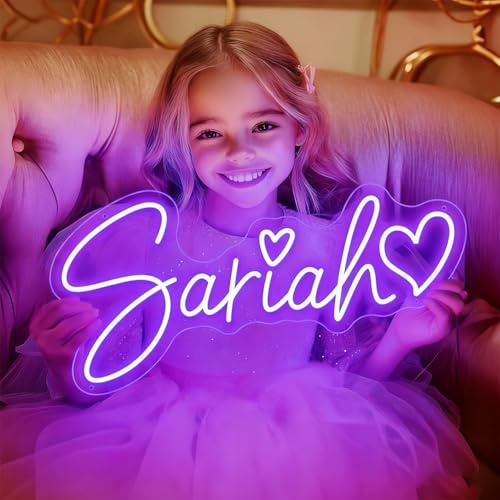 Neon Schild Personalisiert – JEMESI LED Neon Leuchtschild mit Wunschname – Individuelle Wanddeko für Hochzeit, Weihnachten, Geburtstag, Party, Gaming Zimmer