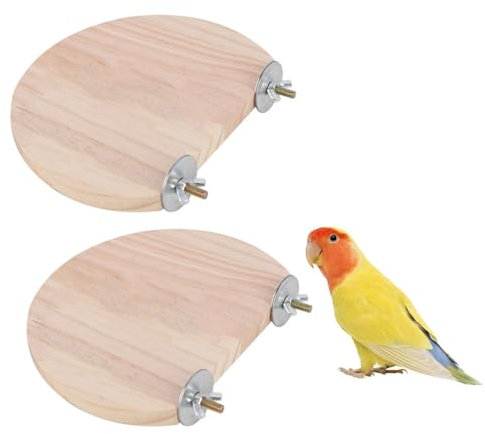 2 x Vogelplattform, Vogel-Plattform Für Haustiere, Kletterplattform, Holzständer, Haustier Plattform, Sitzstangen Vögel, Massives Holz, Für Kleine Tiere, Sittiche, Hamster, Papageien, 12x13cm
