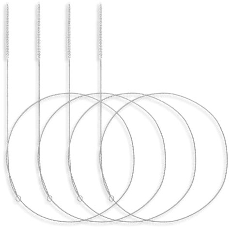 cobee 4 Pcs Straw Cleaner Brush Extra Long, 1m/39in Wire Tube Brushes with Soft Nylon Bristles Head, Wire Brush Pipe Cleaning Brush for Feeding Tubes Bottles Straw (Diameter 0.65cm)