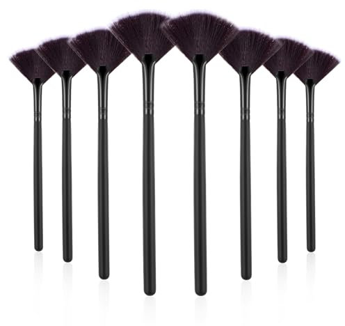Qianyu 8 PCS Face Mask Brush Slim Soft Facial Fan Applicator Brush Professional Blending Makeup Brush Esthetician Makeup Beauty Applying Tools for Foundation Mud Mask Cream Cosmetic