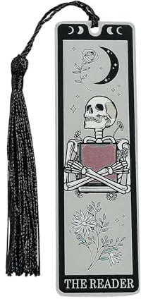 GlamRays Geschenke für Buchliebhaber für Frauen Lustige Lesezeichen für Frauen Männer Tarot Lesezeichen Skelett Karten Horror Geschenke