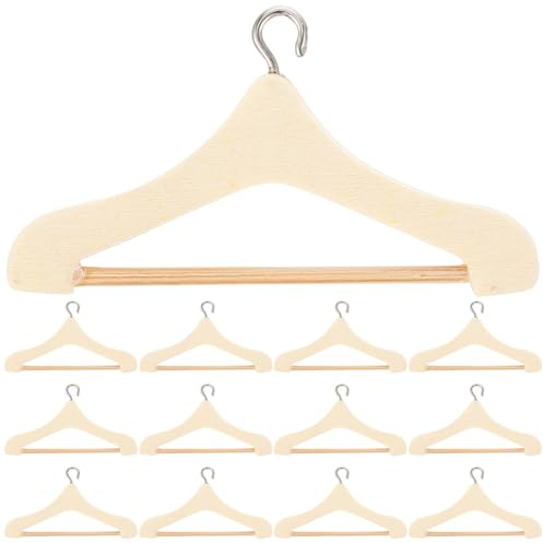 Alasum Mini Cintres pour Poupées Lot de 20 Pièces Accessoires Miniatures pour Maison De Poupée avec Crochets Métalliques pour Organiser Vêtements De Poupée