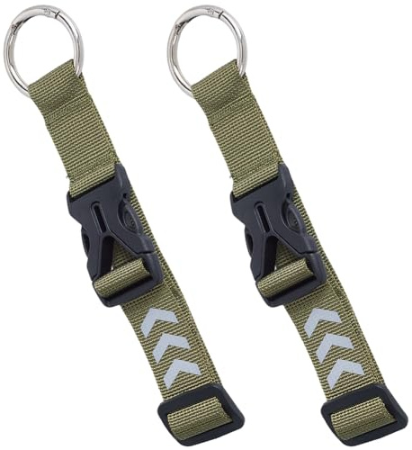 GORGECRAFT 2pz Correa para Equipaje con Hebilla Ajustable para Añadir Una Bolsa Soporte para Chaqueta Correa para Maleta de Oliva Patrón de Flecha Reflectante Correa de Clip de Transporte con Gancho