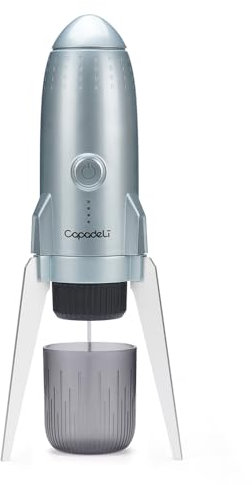 BENFUCHEN Cafetera espresso portátil 3 en 1, cafetera espresso eléctrica autocalentante, cafetera de viaje de 19 bares con café molido y monodosis NES PRESSO/DolceGusto, gris espacio