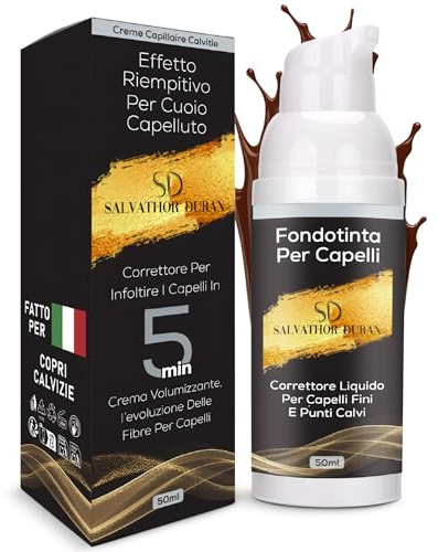 Salvathor Durán Correttore Capillare - Effetto Fibre Capelli – Correttore Cuoio Capelluto – Alternativa a Fibre Cheratina per Capelli, Shampoo Colorante Uomo e Tinta Capelli Uomo (Nero, 50 ml)
