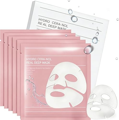 Mascarilla Facial de Colageno, Mascarillas Faciales, Face Collagen Mask Hidratante y Humectante, Mascara Facial Iluminar la Tez, Mascarilla Cara Reducir las Líneas de Expresión