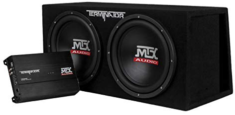 MTX TNP212DV 12-Inch 2000-Watt Dual Loaded Vented Subwoofer Enclosure with Amplifier, Black