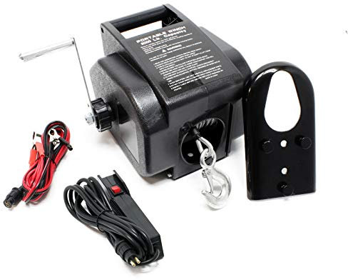 Torno cable eléctrico 12V Cabrestante hasta 2267kg Winche Tracción Cargas Outdoor Embarcaciones