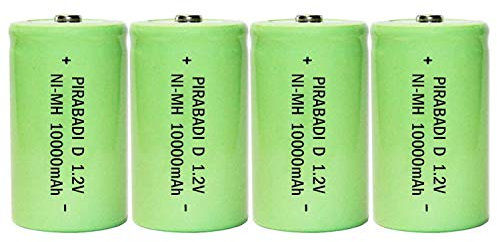 Lote de 4 pilas recargables D 1,2 V | 10000 mAh | LR20 R20 HR20 | Acumulador NI-MH EXCELENTE RENDIMIENTO | IDEAL PARA Mando a distancia, Juguetes, Herramientas, RADIO ETC...