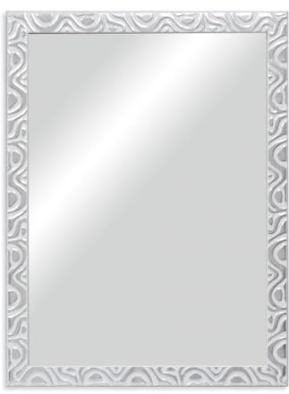 CHELY INTERMARKET MOD144 Espejo Pared Cuerpo Entero Decorativo Estilo Clásico para Salón Dormitorio Elegante Marco Relieve Blanco Plata 60x80 cm Incluye Kit Colgar Fabricado España