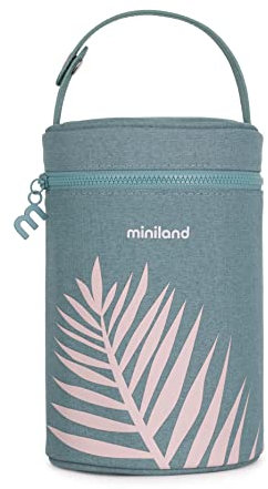 Miniland - Funda Isotérmica para Termos y Biberones Thermibag, Bolsa Térmica con Asa para Transportar Fácilmente 700ml (Palms)