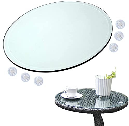 V3VOGUE Tablero De Mesas De Cristal Redondo - Tablero De Cristal Templado - Transparente - Alto Brillo - para DIY Mesa Cristal, Mantels Cubierta De Mesa De Comedor, Diámetro 35/40/58/68/88/100cm