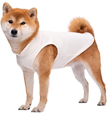 BT Bear Hundepullover, Sweatshirt, weiche Fleece-Weste, Kaltwetterjacke mit Ring für die Leine für kleine und mittelgroße Hunde (Größe XL, Milchweiß)