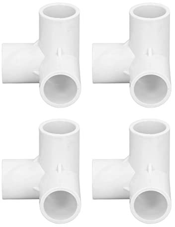 10PCS Raccordi a T in PVC a 3 Vie Raccordi per Tubi in Plastica PVC Ad Angolo Retto Connettore Ad Angolo 20mm Diametro Interno per Tubi Dell'Acqua, Mobili, Tubi di Serra (Bianco)