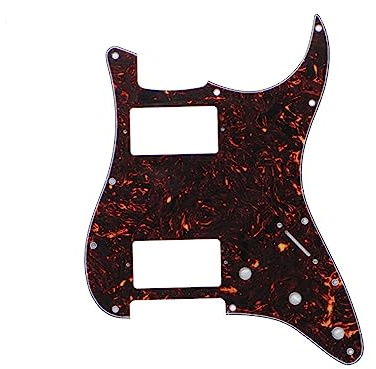 ROZILO 11 Hole Guitar Strat Pickguard HH Humbucker for Fender Standard Stratocaster Modern Style Dark Tortoise