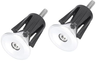 A ABSOPRO Aluminum Alloy Bicycle Bike Handlebar End Plugs Silver Tone Set of 2