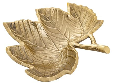 Amago home Dekoschale Schale Aluminium Blattschale Farbe Gold