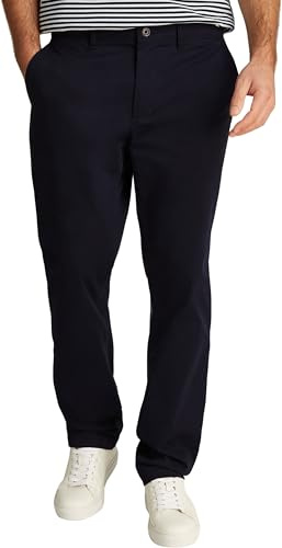 Tommy Hilfiger Uomo Pantaloni Chino Denton Chino Satin Straight Fit, Blu (Desert Sky), 29W/34L