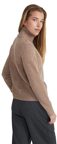 Style & Republic Maglione da donna a collo alto in 100% cashmere, vestibilità regolare, elegante maglione premium in cashmere per autunno e inverno, nocciola, M