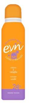 EVIN | Deodorant Kvinna Spray Kokosnöt och Vanilj, Varm och Blommig Parfym, Aktiv Formel för 24 timmar, 150 ml