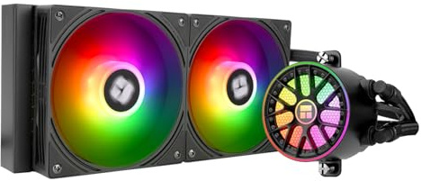 TR-AQUA ELITE 240 V6 ARGB Black AIO CPU Lüfter, ARGB PWM mit 2000RPM, für Intel LGA1150/1151/1155/1156/1200/2011/1700/1851, AMD AM4/AM5, 240 mm Gehäuse AIO O Radiator