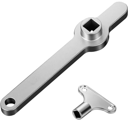 Adiwo 2 Stück Entlüftungsschlüssel Satz, Heizungsentlüftungsschlüssel, Edelstahl Heizungsschlüssel, Heizkörper Entlüftungsgriff, Vierkantschlüssel, Heizung Entlüften, 5 mm Robuster Stabiler Entlüfter