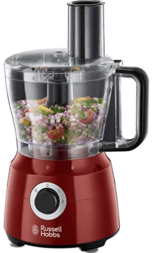Russell Hobbs Desire - Procesador de Alimentos (Licuadora, Amasador, Cortador de verduras, 600 W, Rojo) - ref. 24730-56