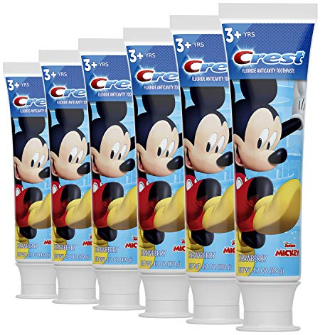 Crest Kid's Cavity Protection Toothpaste Featuring Disney Junior Mickey Mouse, Strawberry, Ages 3 plus, 4.2 Ounce (Pack of 6)