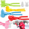 Qunkun Schneeball Clip Set - 5 Stück Maker, Former, Form - Bär, Schneemann, Herz, Ente, Dinosaurier - Schneeballzange für Kinder im Freien Spielen (C)